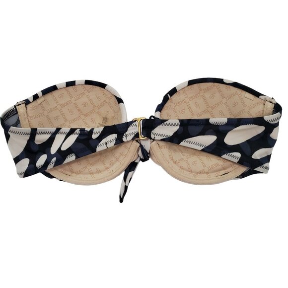 Victoria's Secret Biofit Navy White Polka Dot Underwire Strapless Bikini Top 32B - Picture 8 of 8